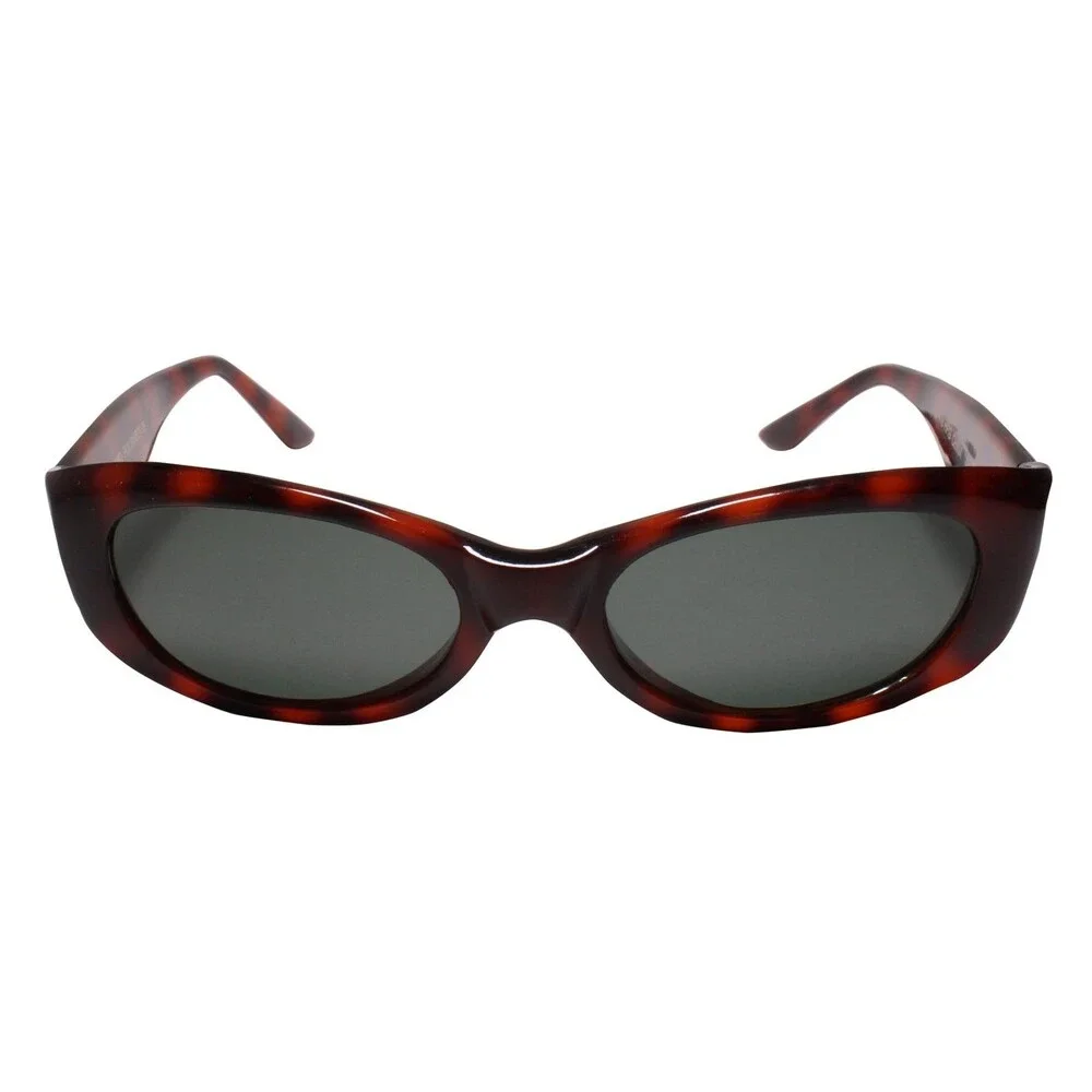 Dead Stock Genuine Vintage Old Fashioned Thick Frame Brown Rectangle Sunglasses